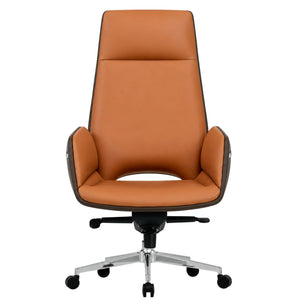 6830A High Back Leather Chair - Amber Front view