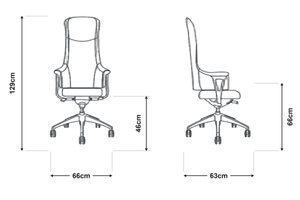 9011 High Back Leather Chair Dimensions