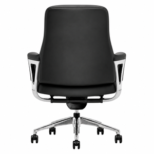 9011A Mid Back Leather Chair - Black Back view