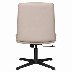 203BV Low Back Leather Chair - Khaki Back view