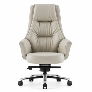 8597A High Back Leather Chair - Khaki Front view