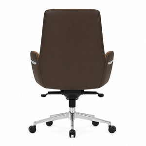 6830B Mid Back Leather Chair - Amber Back view