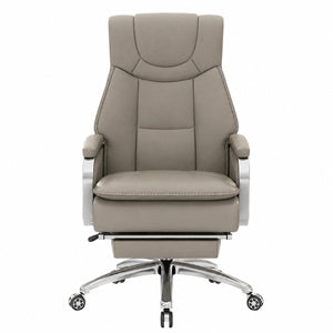 317 High Back Leather Chair - Light Grey Front view