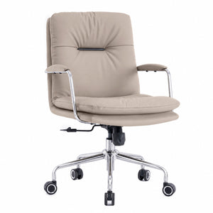 203 Low Back Leather Chair - Khaki