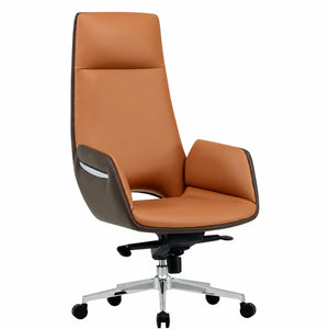 6830A High Back Leather Chair - Amber