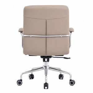 203 Low Back Leather Chair - Khaki Back view