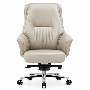 8597B Mid Back Leather Chair - Khaki Front view