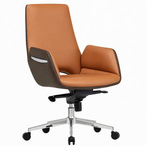 6830B Mid Back Leather Chair - Amber