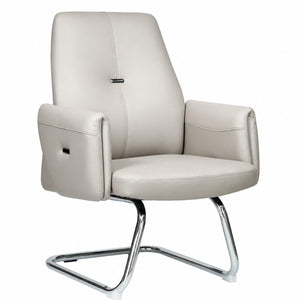 815C Low Back Leather Guest Chair - Light Grey