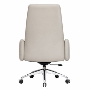 815A High Back Leather Chair - Light Grey Back view