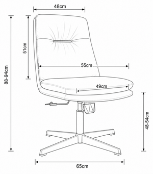 203BV Low Back Leather Chair Dimensions