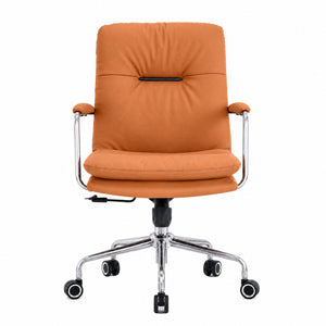 203 Low Back Leather Chair - Amber Front view