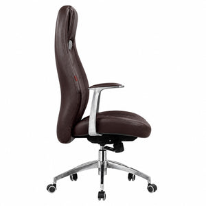 JA19 High Back Leather Chair - Coffee Side view