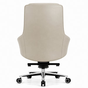 8597B Mid Back Leather Chair - Khaki Back view