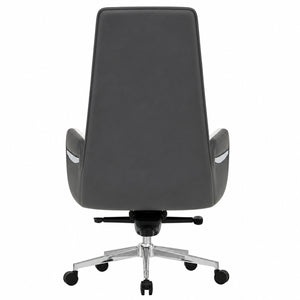 6830A High Back Leather Chair - White Back view