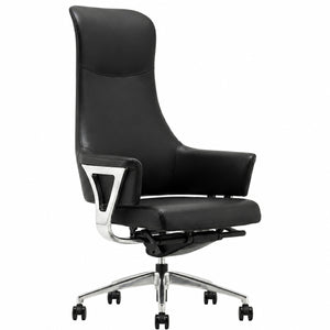 9011 High Back Leather Chair - Black