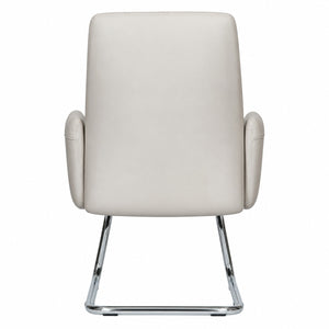 815C Low Back Leather Guest Chair - Light Grey Back view