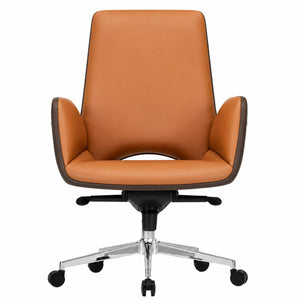 6830B Mid Back Leather Chair - Amber Front view