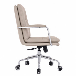 203 Low Back Leather Chair - Khaki Side view