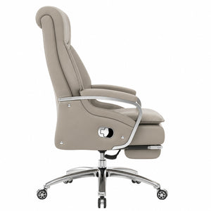 317 High Back Leather Chair - Light Grey Side view