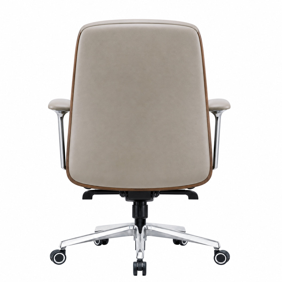 GATSBY Mid Back Leather Chair - Light Grey Back view
