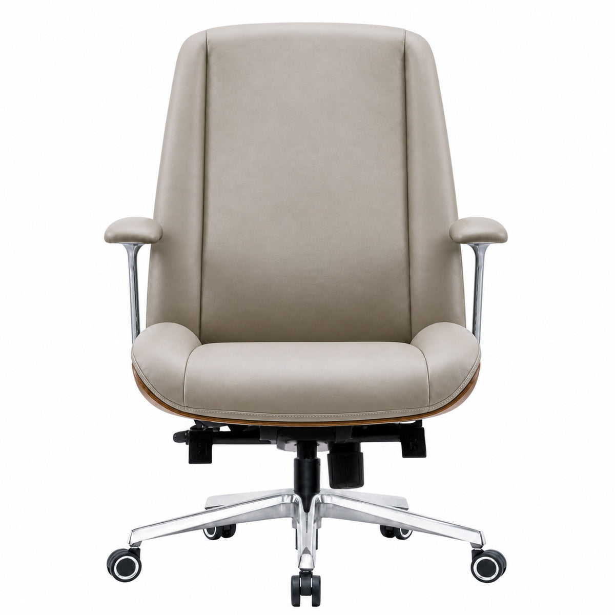 GATSBY Mid Back Leather Chair - Light Grey Front view
