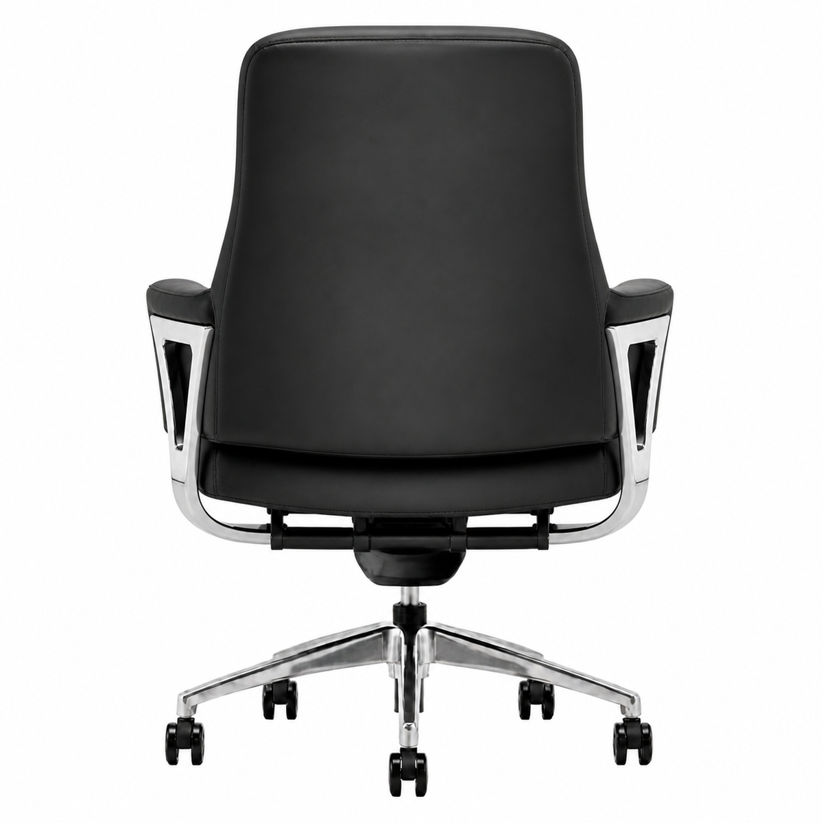 9011A Mid Back Leather Chair - Black Back view