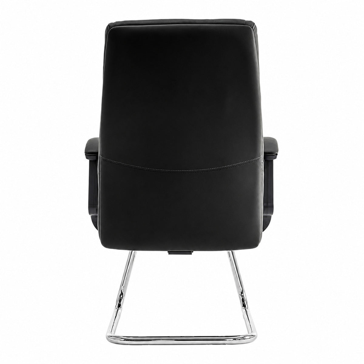 811C Mid Back Leather Guest Chair - Black Back view