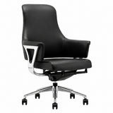 9011A Mid Back Leather Chair - Black