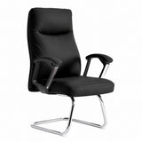 811C Mid Back Leather Guest Chair - Black