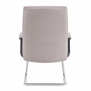 811C Mid Back Leather Guest Chair - Khaki Back view