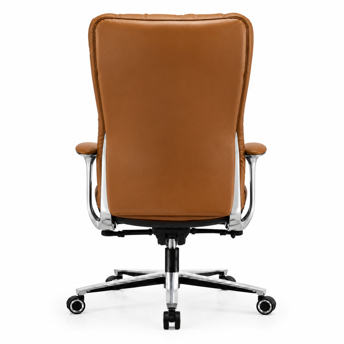 1809A High Back Leather Chair - Brown Back view