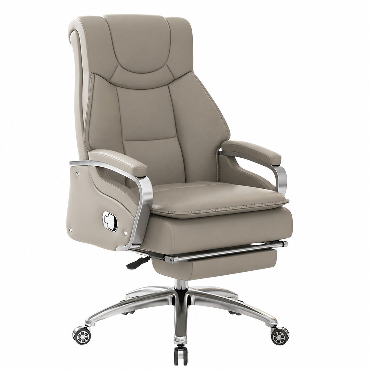 317 High Back Leather Chair - Light Grey