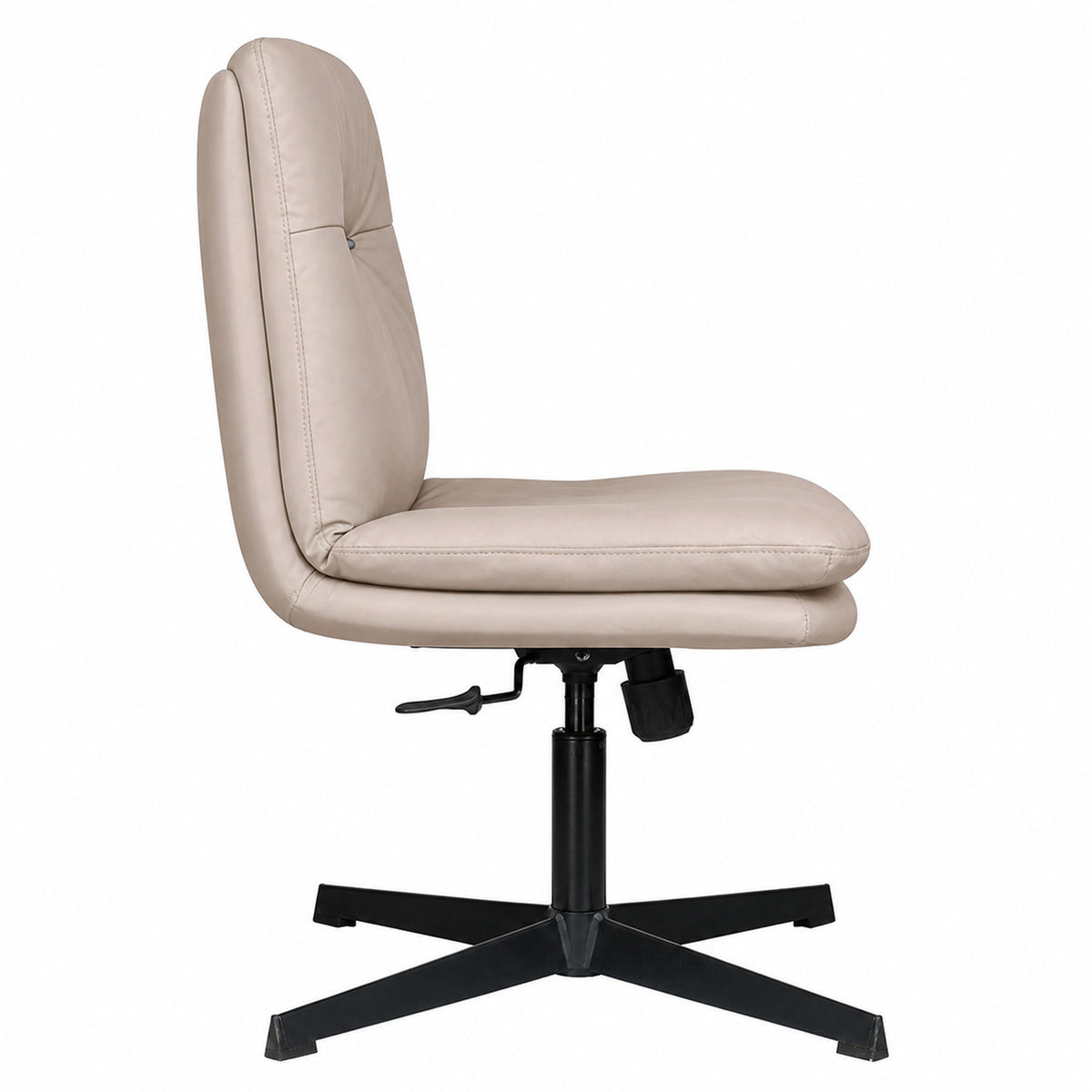 203BV Low Back Leather Chair - Khaki Side view