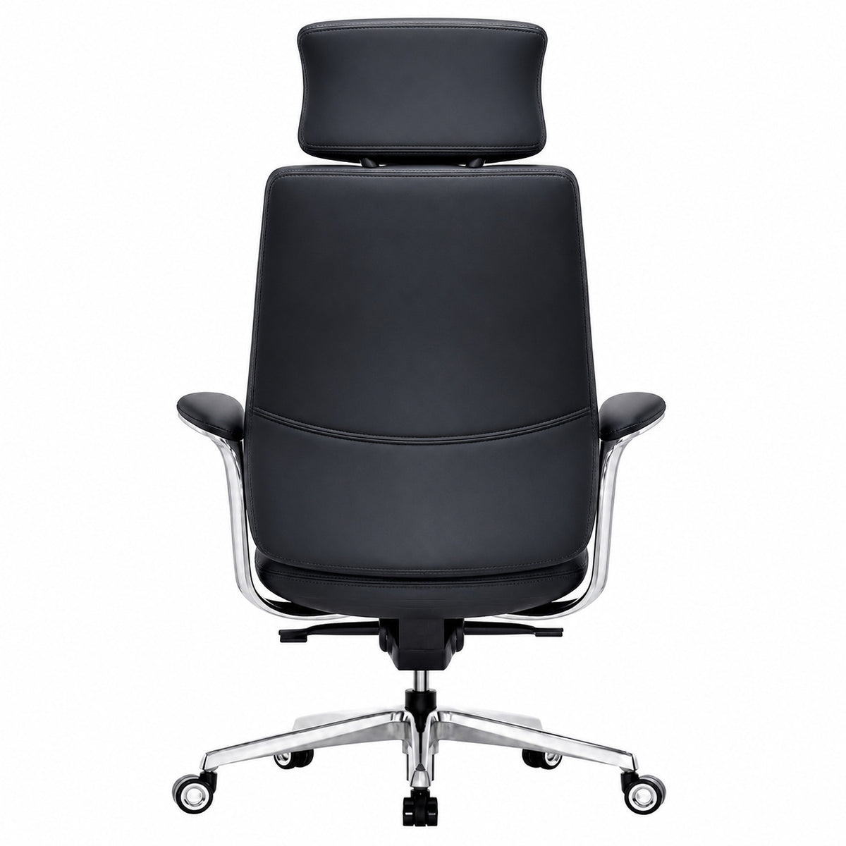 BUTTERFLY High Back Leather Chair - Black Back view