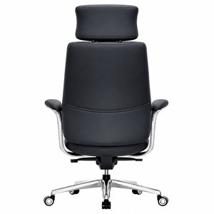 BUTTERFLY High Back Leather Chair - Black Back view