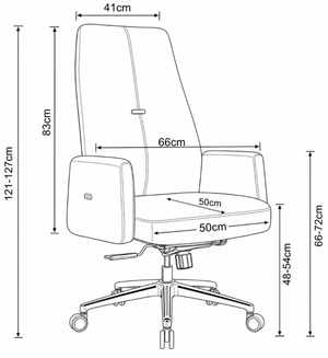 815A High Back Leather Chair Dimensions