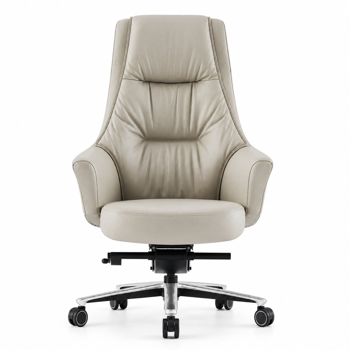 8597A High Back Leather Chair - Khaki Front view