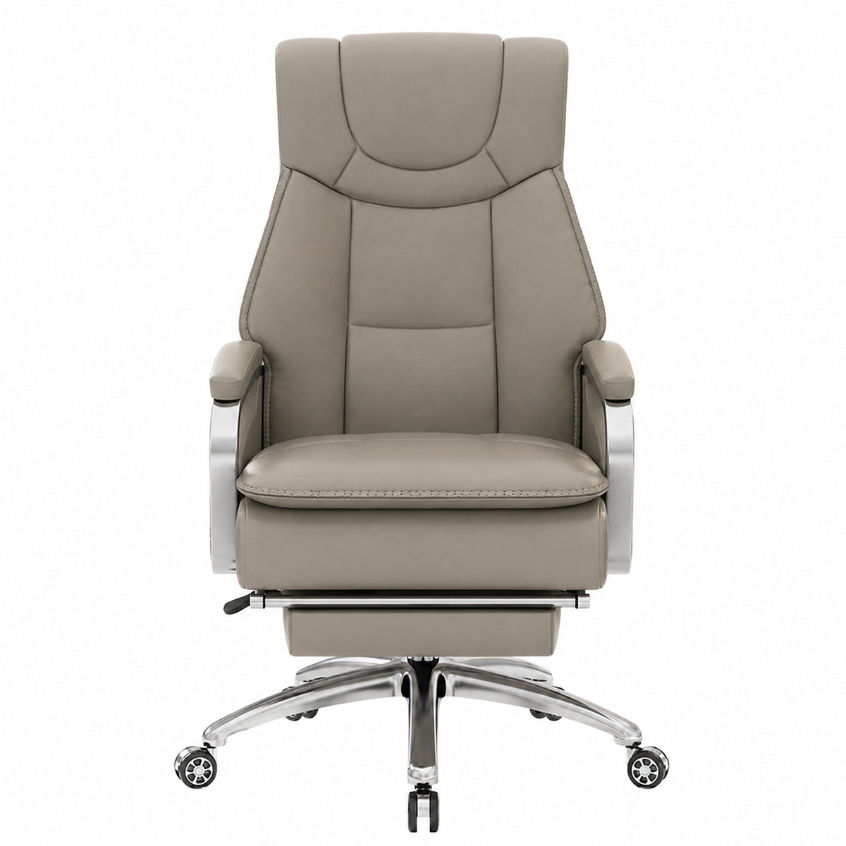 317 High Back Leather Chair - Light Grey Front view