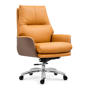 2206B Mid Back Leather Chair - Amber