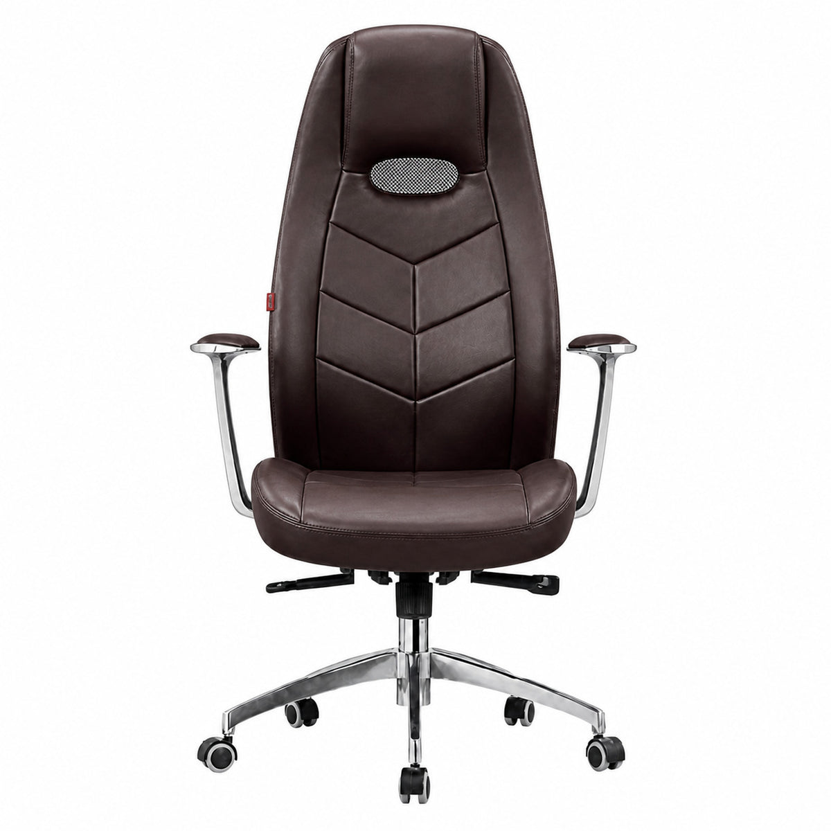 JA19 High Back Leather Chair - Coffee Front view