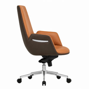 6830B Mid Back Leather Chair - Amber Side view