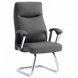 811C Mid Back Leather Guest Chair - Dark Grey