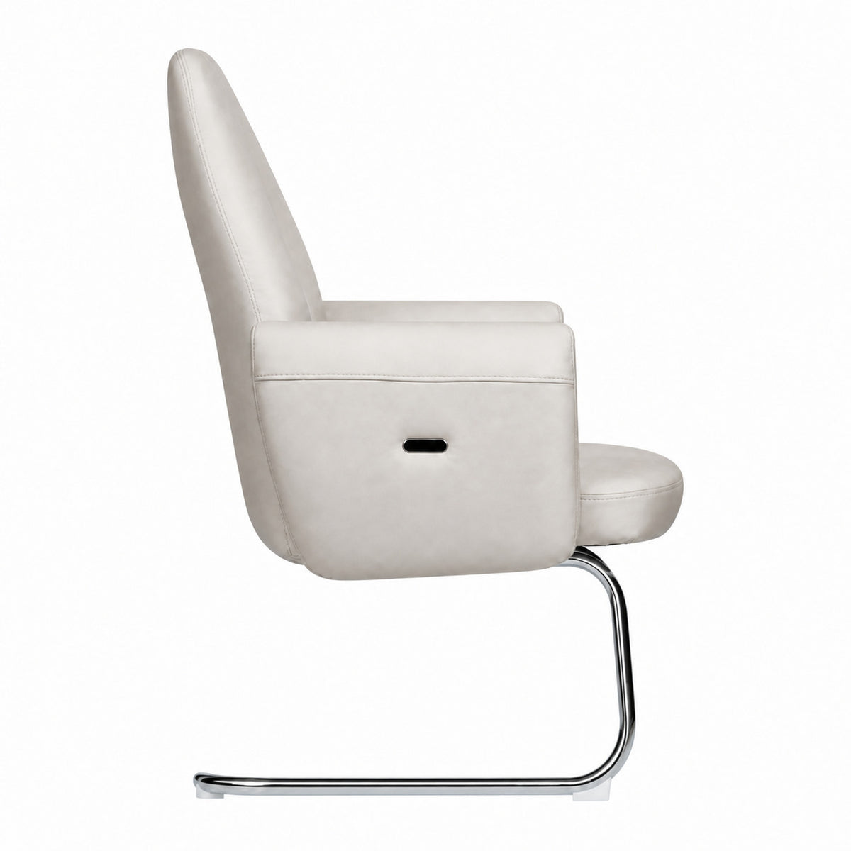 815C Low Back Leather Guest Chair - Light Grey Side view