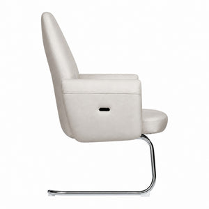 815C Low Back Leather Guest Chair - Light Grey Side view
