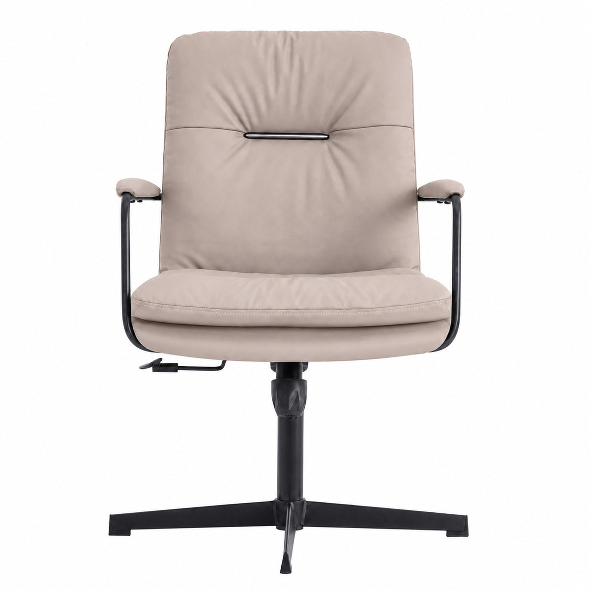 203V Low Back Leather Chair - Khaki Front view