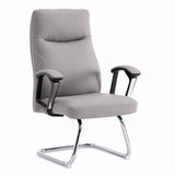 811C Mid Back Leather Guest Chair - Light Grey