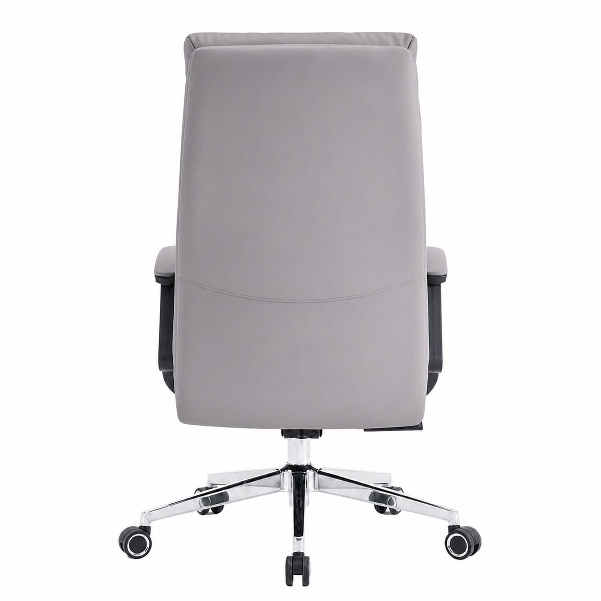 811A High Back Leather Chair - Light Grey Back view