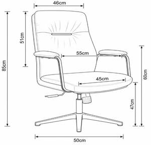 203V Low Back Leather Chair Dimensions