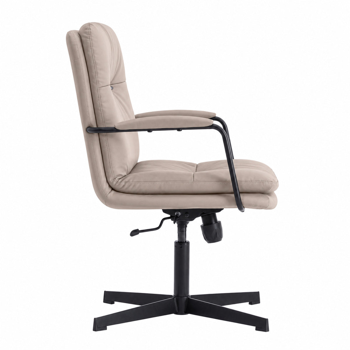 203V Low Back Leather Chair - Khaki Side view
